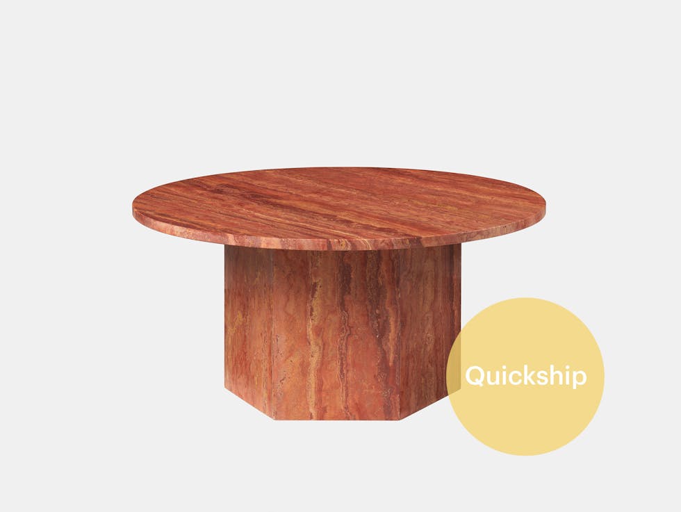 Gubi epic coffee table travertine red