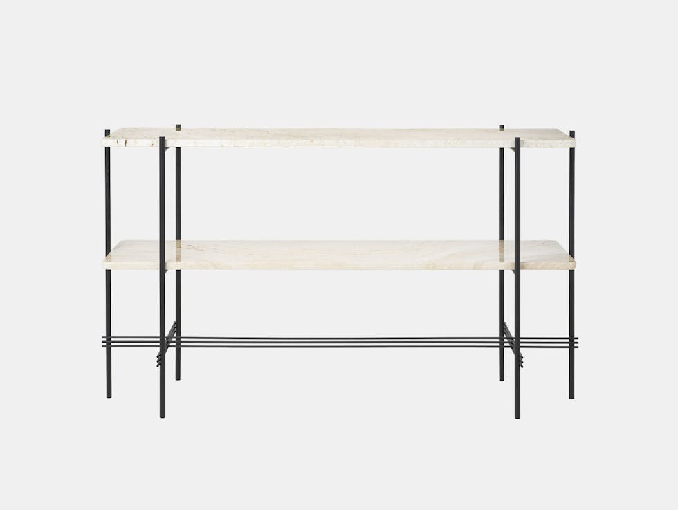 Gubi travertine console white black