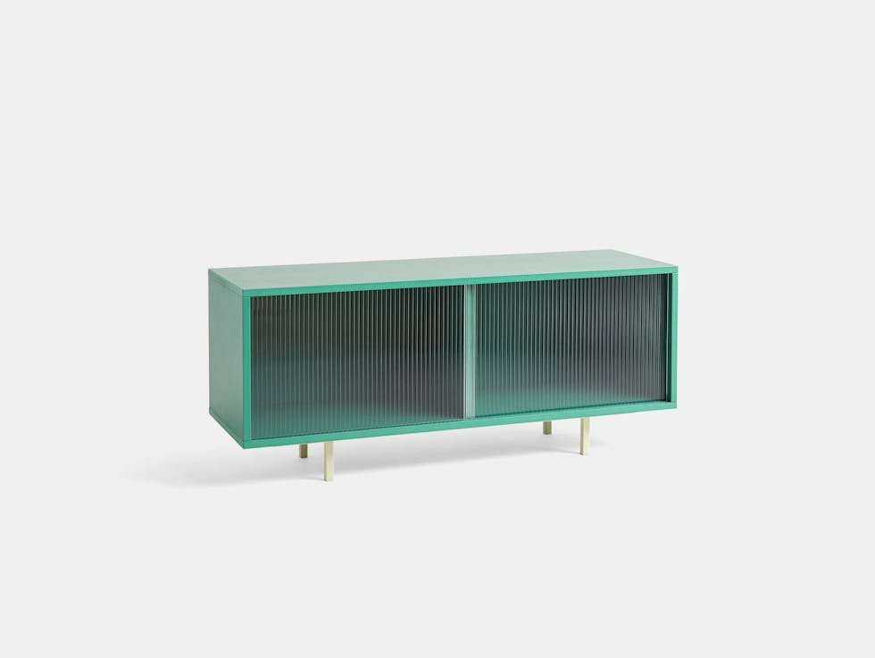 Hay muler van severen colour cabinet medum mint reeded glass doors floor