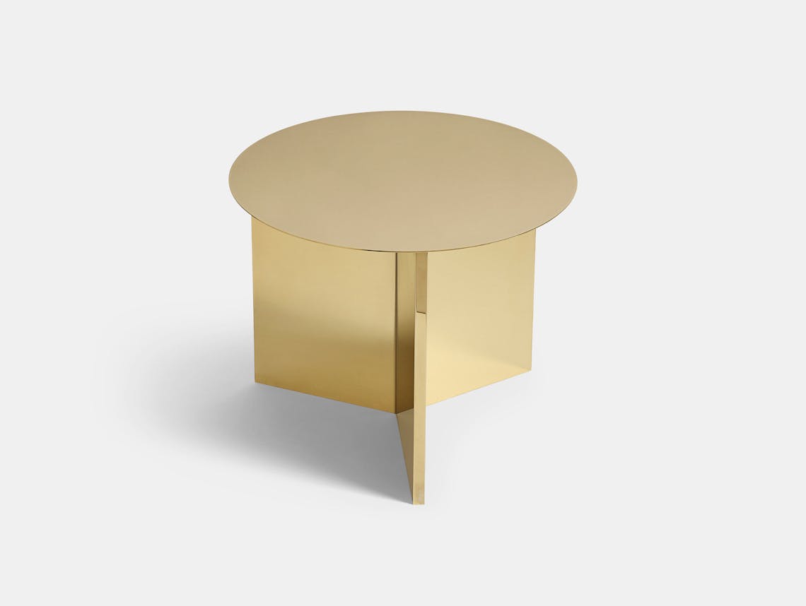 Hay Slit Table Round Brass