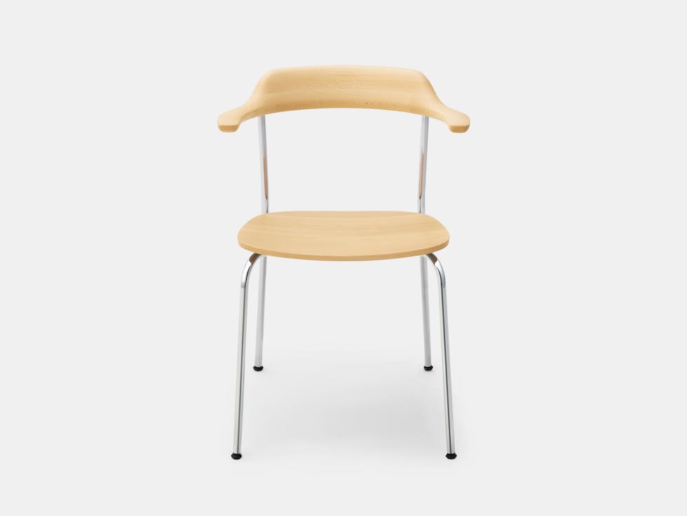 Maruni Hiroshima Stackable Chair Hr 1601 Armchair Stk Beech Naoto Fukasawa