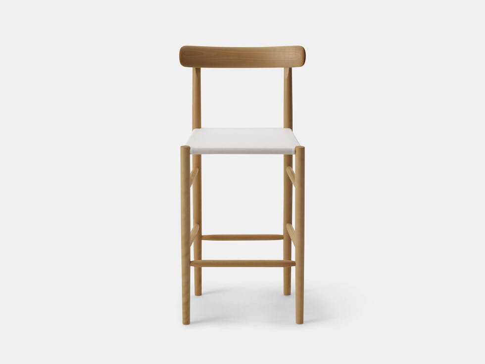 Lightwood Stool with Backrest, Mesh image