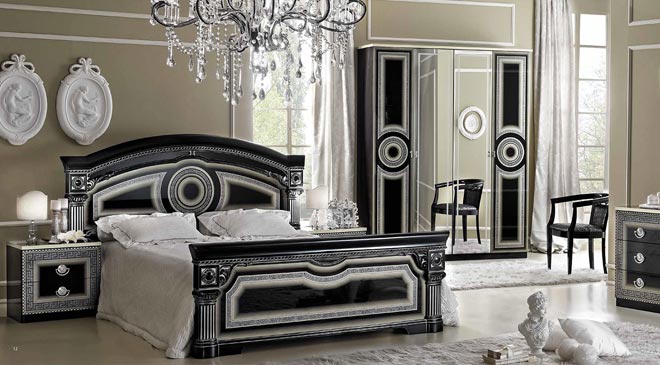 black & silver bedroom