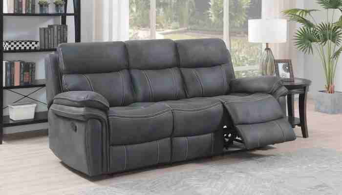 dark grey reclining sofa